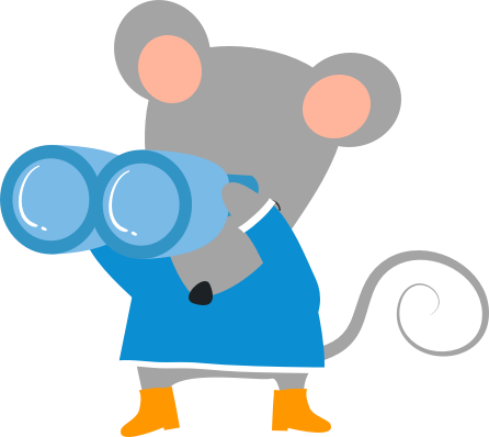 Maus mit Fernglas